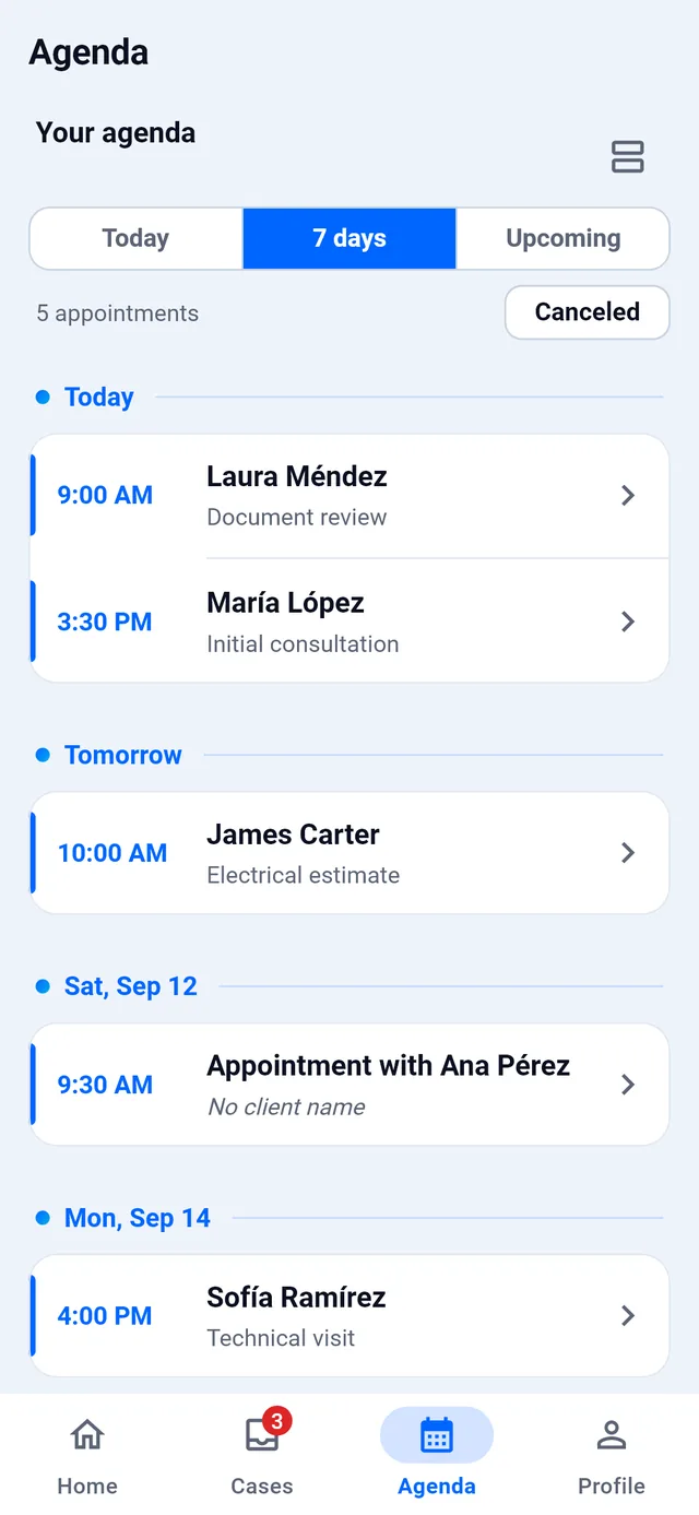 Their schedule, in their pocket